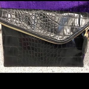 Henri Bendel Croc Embossed Clutch